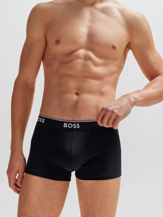 Hugo Boss Ανδρικά Μποξεράκια Μαύρo-σκούρο Μπεζ με Σχέδια 3Pack