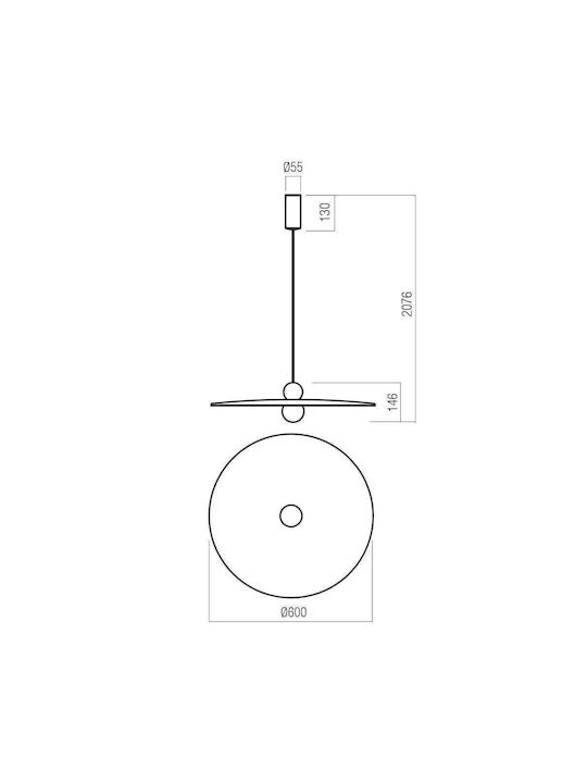 Redo Group Nuwa Pendant Light LED with Warm White Light Gray