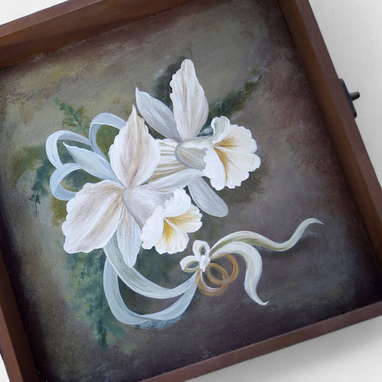 Cutie Coroane Nuntă Handmade Artifact Crini Inele 27x27x9cm