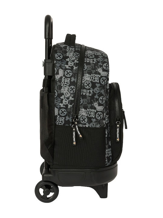 Safta 612419918 Paul Frank Monkey Wheeled School Bag Fabric Black