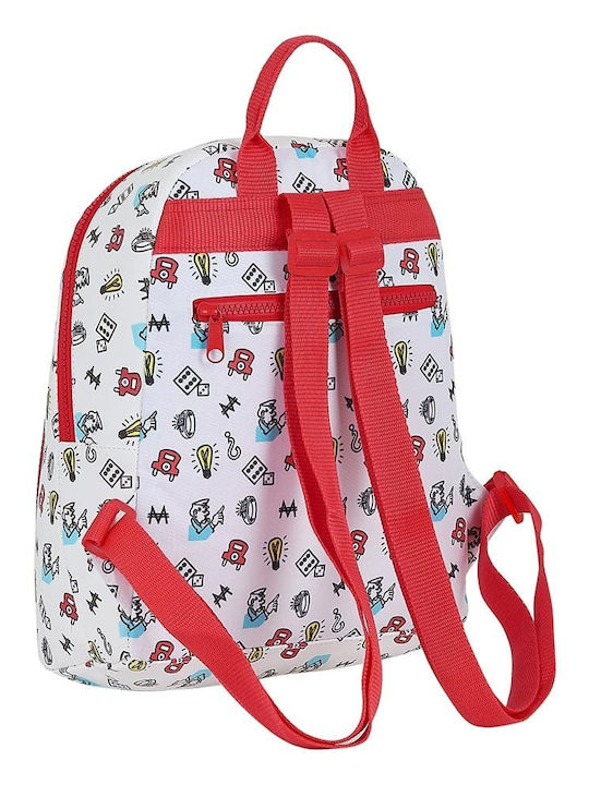 Safta 622004846 Monopoly Backpack Fabric White