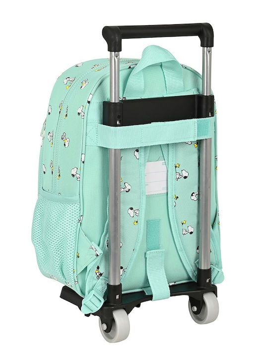 Safta 612239020 Snoopy Rollender Kindergartenrucksack Stoff Grün