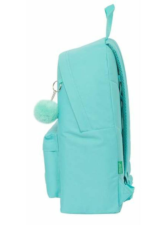 Benetton Letter School Bag Green 33 X 42 X 15 Cm