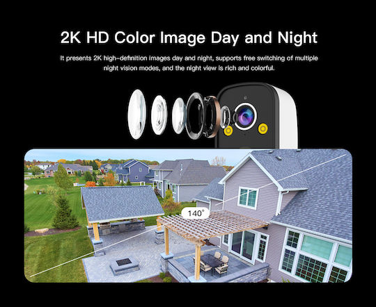 Vstarcam BG55 IP Κάμερα Παρακολούθησης 4G Full HD+ 3MP Αδιάβροχη Μπαταρίας με Αμφίδρομη Επικοινωνία και Φακό 2.8mm 4G