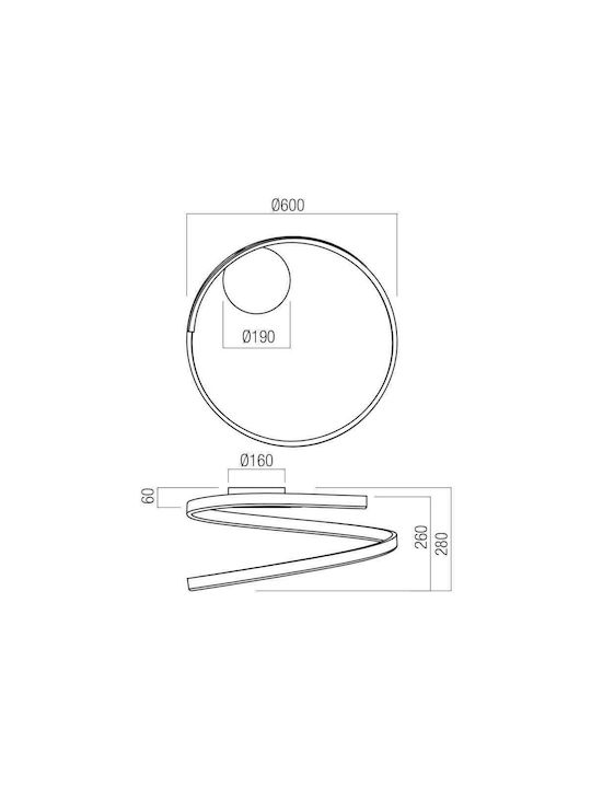 Redo Group Scroll Deckenleuchte mit Integrierter LED