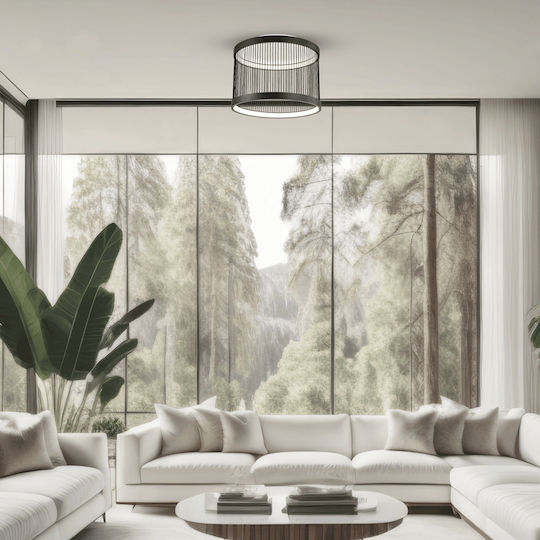 Eko Light Πλαφονιέρα Οροφής Μαύρη με Ενσωματωμένο LED