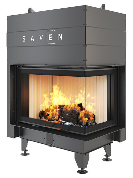Saven Energy Up Kaminofen Holz Rechte Ecke mit Schiebetüren