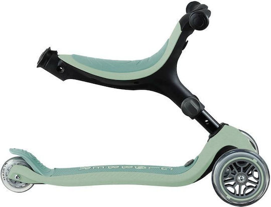 Globber Kids Scooter Foldable Go.Up Active Eco 3-Wheel with Seat for 15m+ Pistachio