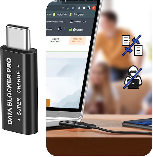 Avizar Usb-c Data Blocker Super Charge Black