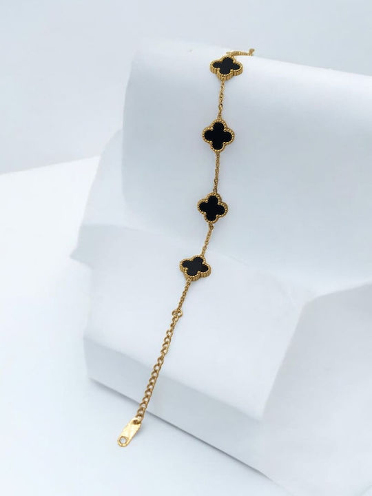 Bracelet Chain with Cross design made of Steel Gold Plated