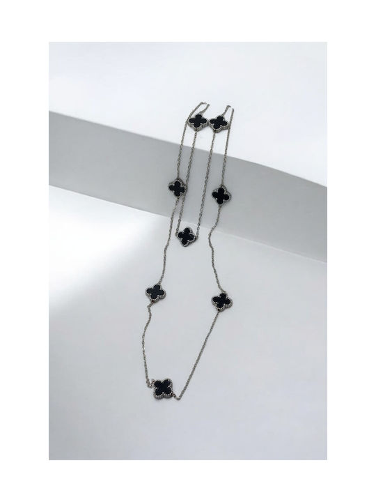 Necklace Double from Steel Black