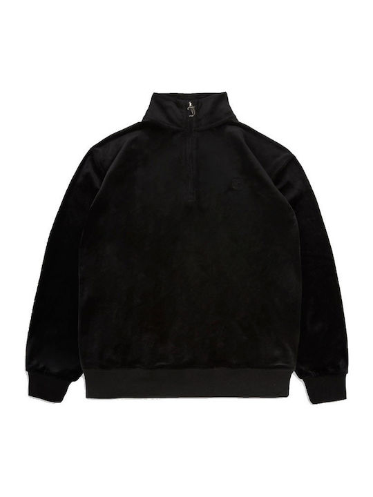 Women's Long Sleeve Sweater with Zipper Black
