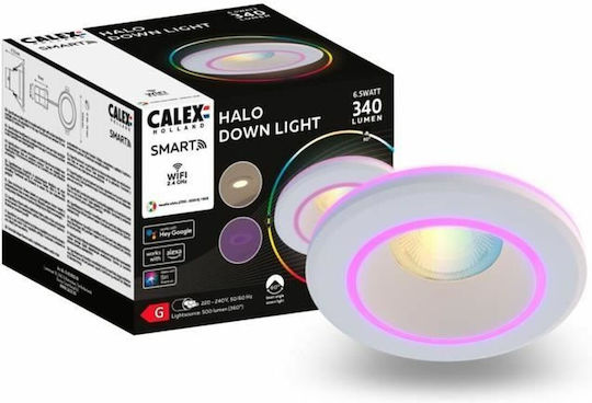 Calex Smart Halo Led Spot 10cm Rgb Warm Light 6.5w 340 Lm Ip20 Klasse G Weiß