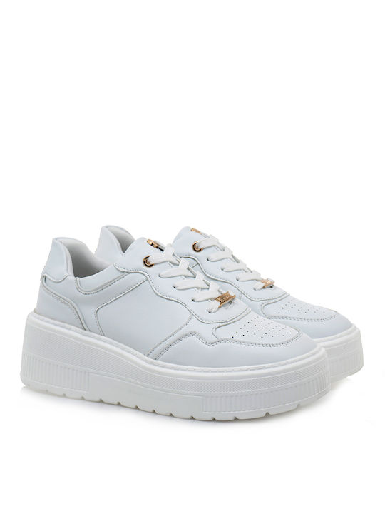 JK London Femei Sneakers White Platinum Matte