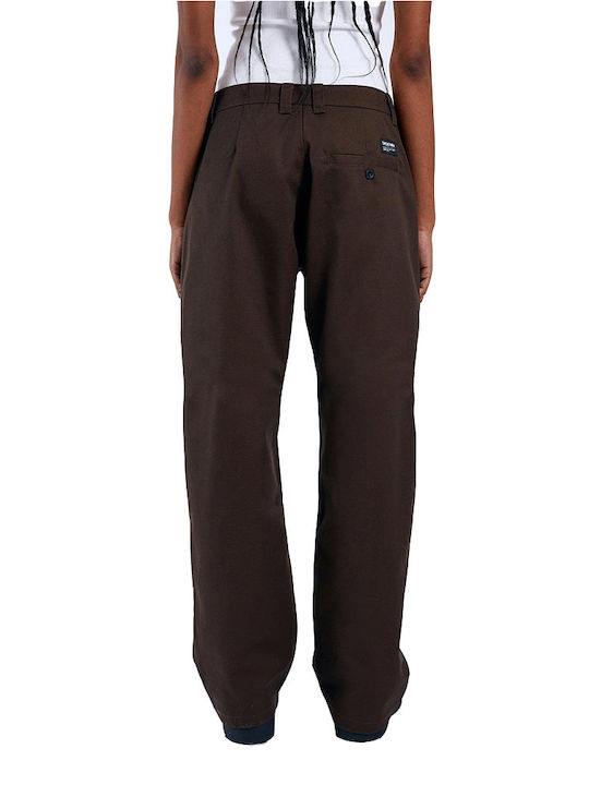 Dr Denim Women's Chino Trousers in Loose Fit Dark Cedar