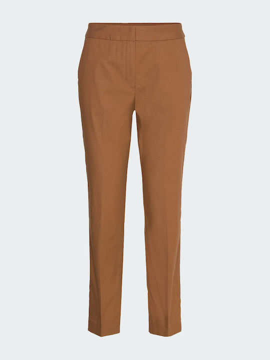 Gant Damen Baumwolle Capri Hose in Schlanker Passform Brown