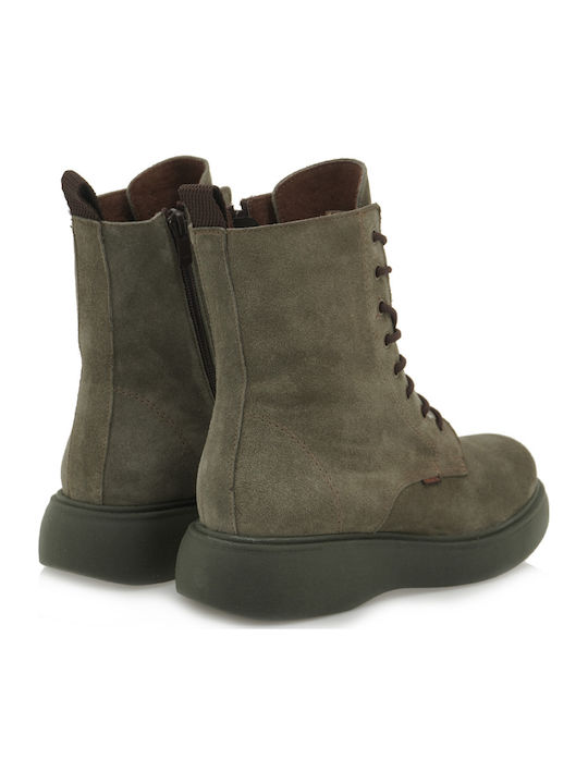 Wildleder Stiefeletten Damen Grün