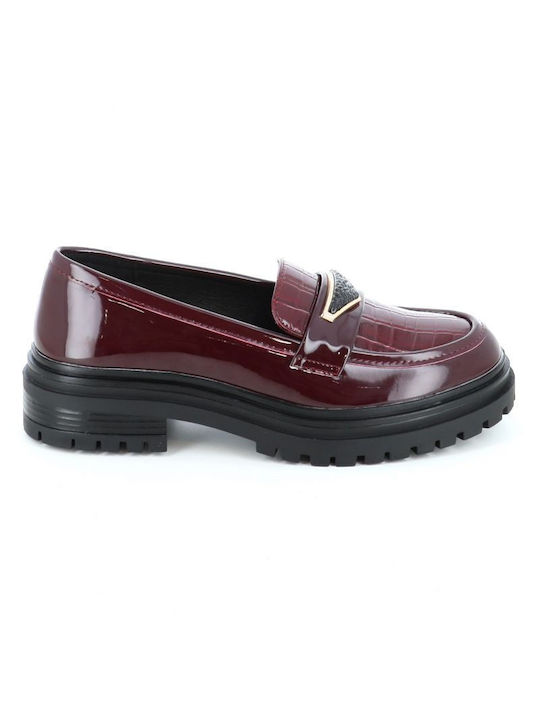 B-Soft Кожени Дамски Loafers в Бордо Цвят