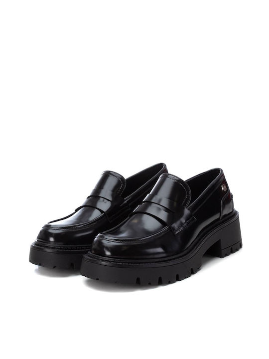 Xti Patent Leather Women's Loafers in Black Color