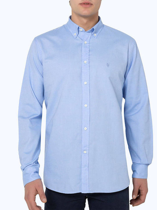 The Bostonians Men's Shirt Long Sleeve Cotton Light Blue