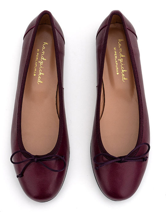 Leather Ballerinas Burgundy