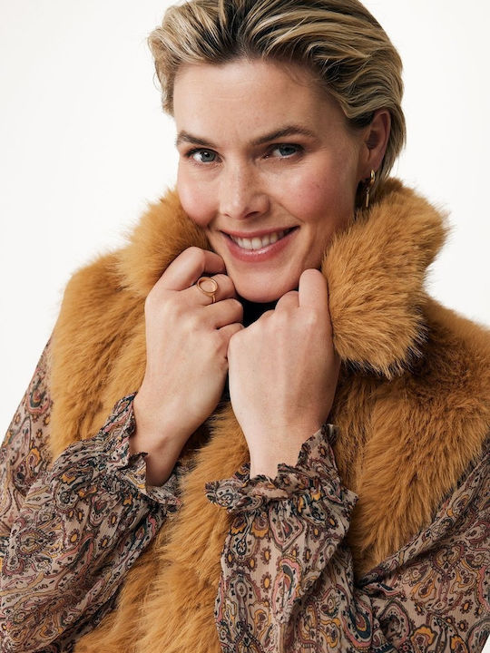 Women's Short Lifestyle Jacket for Winter Camel, Brown