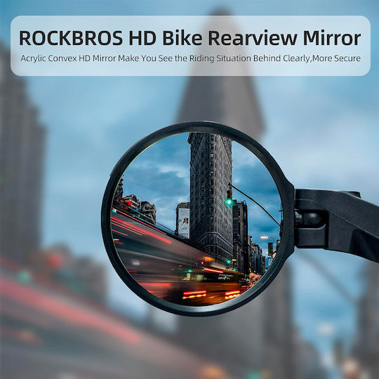 Left Black Round Bicycle Rearview Mirror