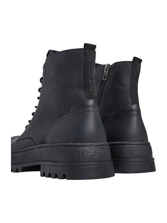 Drop 3 Lincoln Top Leather Black Men's Boots with Zipper