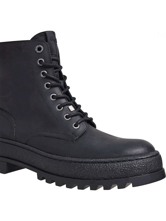 Drop 3 Lincoln Top Leather Black Men's Boots with Zipper