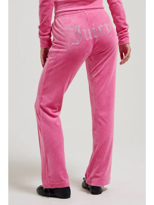 Juicy Couture Diamante Tina Sweatpants Velvet Fuchsia