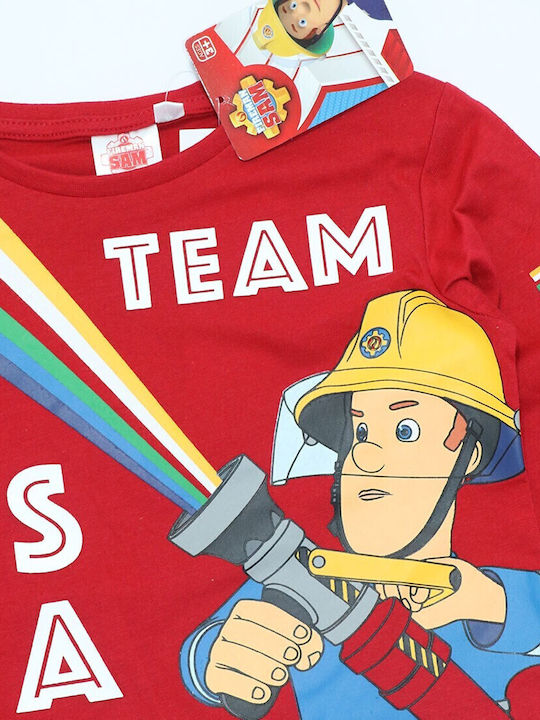 Kids Long-sleeved Red Fireman Sam Top