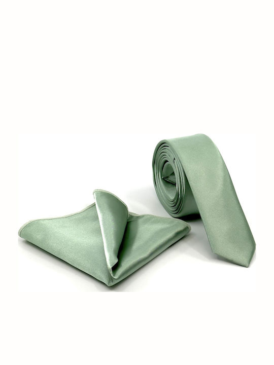 Legend Accessories Σετ Ανδρικής Γραβάτας Μονόχρωμη σε Πράσινο Χρώμα