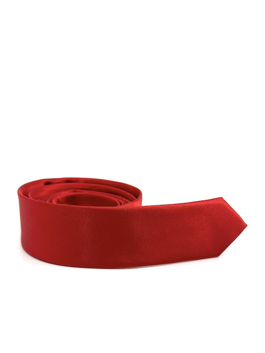 Legend Accessories Σετ Ανδρικής Γραβάτας Μονόχρωμη σε Κόκκινο Χρώμα