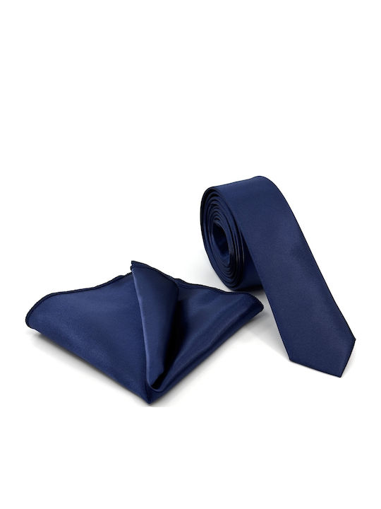 Legend Accessories Herren Krawatten Set Monochrom in Blau Farbe
