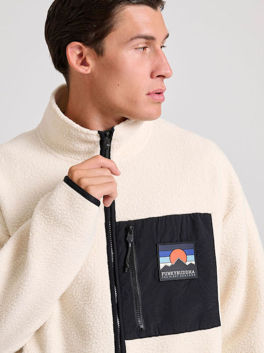Ανδρική Ζακέτα Fleece Λευκή