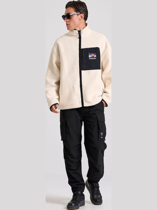 Ανδρική Ζακέτα Fleece Λευκή