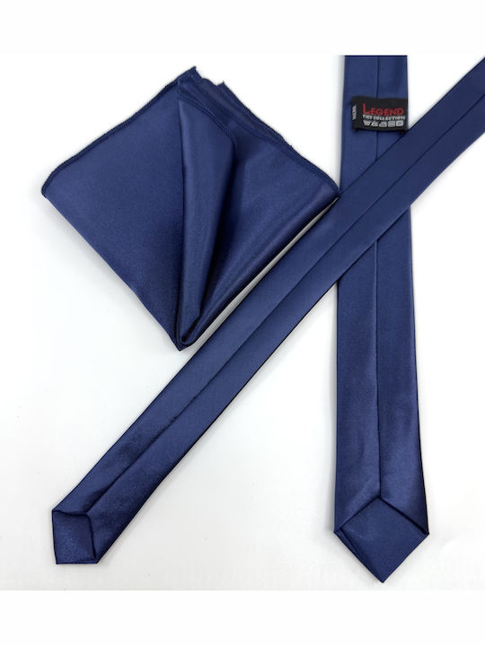 Legend Accessories Herren Krawatten Set Monochrom in Blau Farbe
