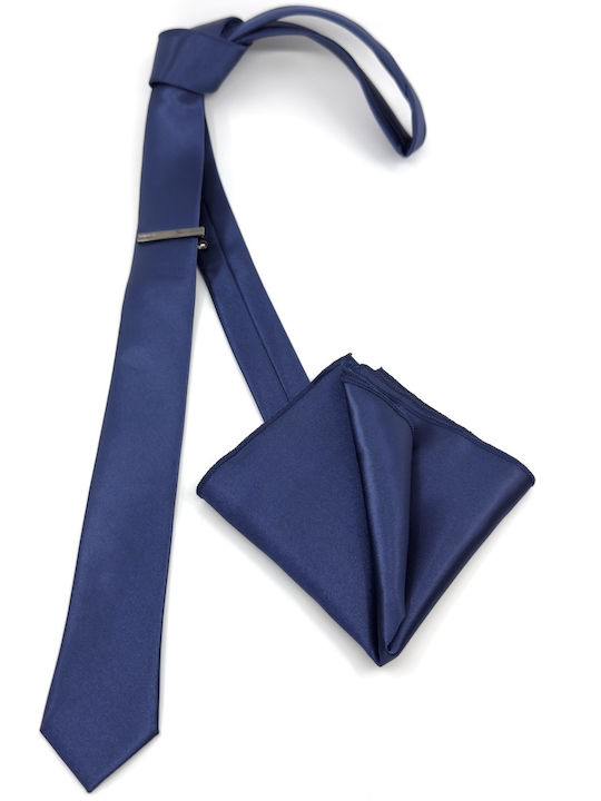 Legend Accessories Herren Krawatten Set Monochrom in Blau Farbe