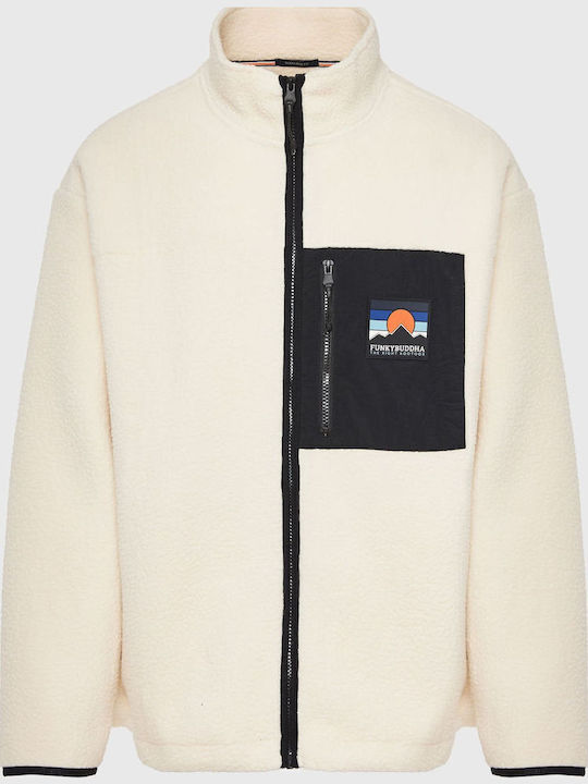 Ανδρική Ζακέτα Fleece Λευκή