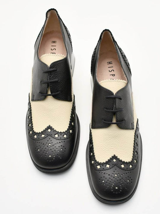 Δερμάτινα Γυναικεία Oxfords σε Μαύρο Χρώμα