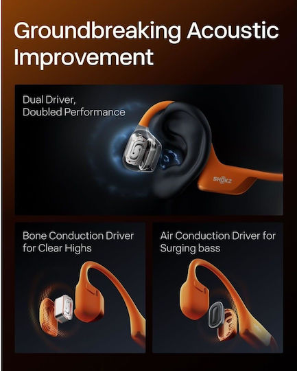 Shokz OpenRun Pro 2 Knochenleitung Bluetooth-Freisprecheinrichtung Kopfhörer mit Schweißresistenz Orange