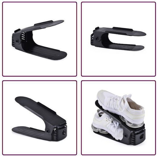Bază Din Plastic Pentru Depozitarea Pantofilor Neagră 6x25.5x11cm 20 Bucăți