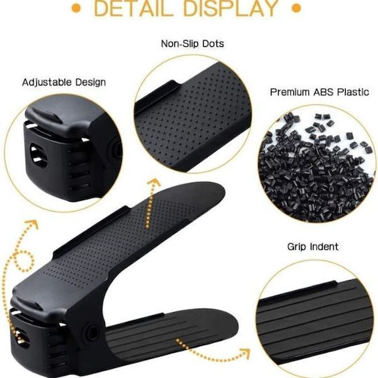 Bază Din Plastic Pentru Depozitarea Pantofilor Neagră 6x25.5x11cm 20 Bucăți