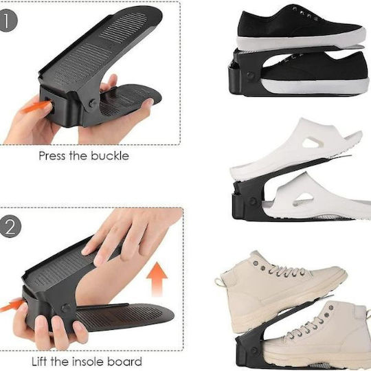 Bază Din Plastic Pentru Depozitarea Pantofilor Neagră 6x25.5x11cm 20 Bucăți