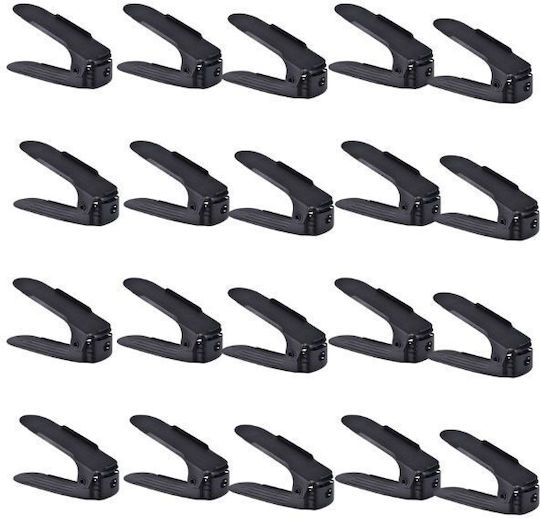 Bază Din Plastic Pentru Depozitarea Pantofilor Neagră 6x25.5x11cm 20 Bucăți