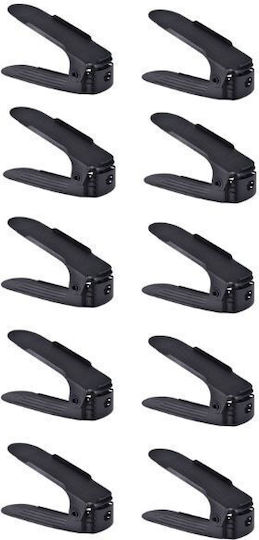 Bază Din Plastic Pentru Depozitarea Pantofilor Neagră 6x25.5x11cm 10 Bucăți