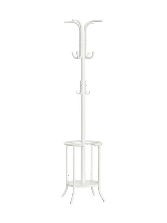 Songmics Freistehender Kleiderständer Metallisch Weiß 40x40x175cm