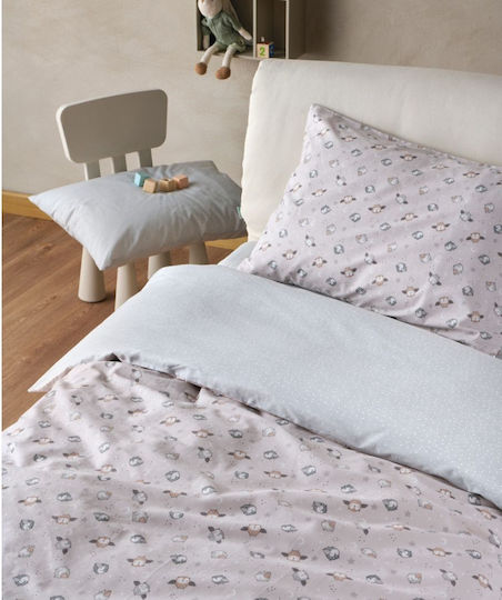 Kentia Seturi de cearșafuri Single Bumbac Gri 160x245cm 3buc