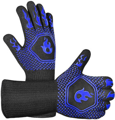 Oven Mitt Silicone Blue 1pcs