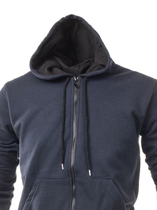 MBLK Men's Sweatshirt Jacket with Hood Blue